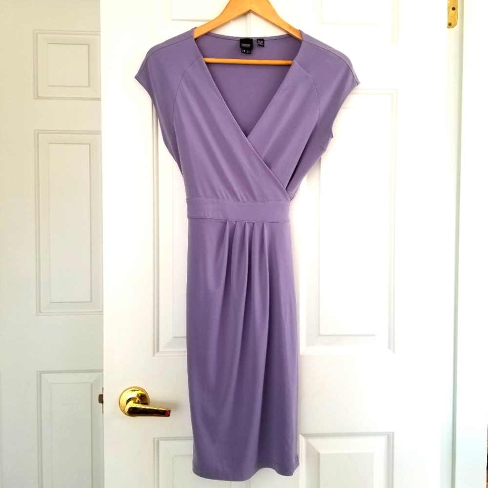 ESPRIT Lilac Sleeveless V-Neck Stretchy Wrap Dress Size M
